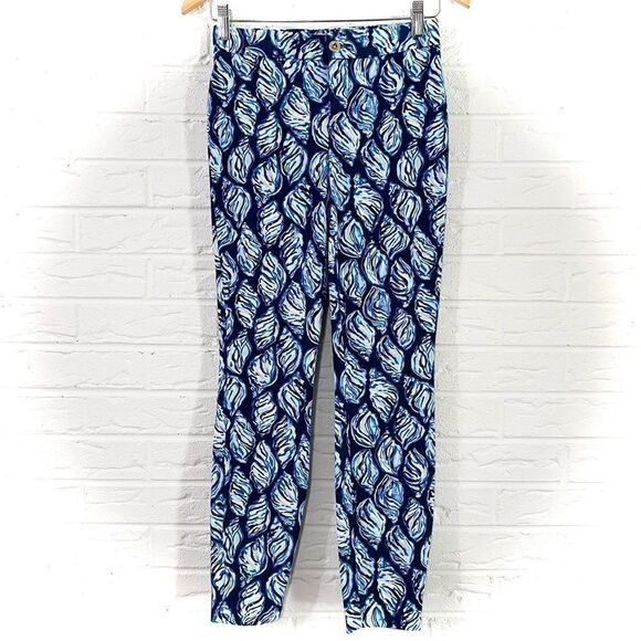 Lilly Pulitzer Keliani Stretch Pant in Deep Indigo Gypsea Girl Size 00 - Picture 2 of 6